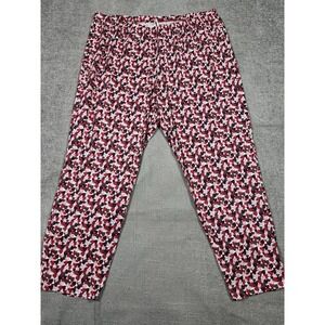 Ulla Popken Pants Womens 28/30 Pink Gray Pajama Lounge Heart Print Elastic Waist